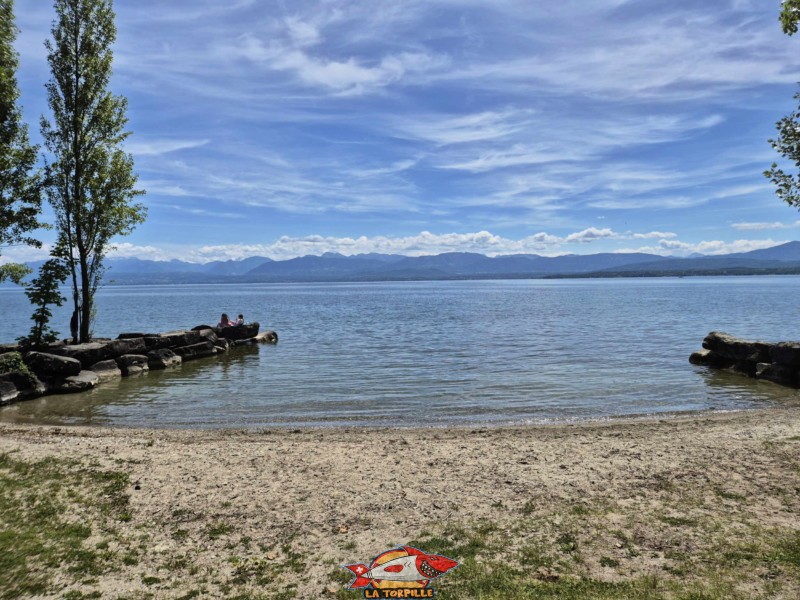 Sable, zone sud. Plage de la Dullive, Dully, Canton de Vaud, Léman.