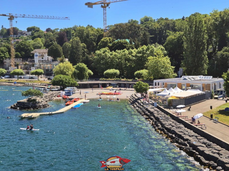 Depuis Genève-Plage. Tropical Corner, Cologny, rive gauche rade de Genève. Depuis Genève-Plage. Tropical Corner, Cologny, rive gauche rade de Genève.