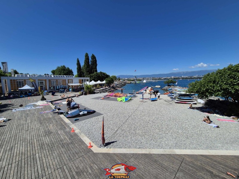 Vue d'ensemble. Tropical Corner, Cologny, rive gauche rade de Genève.