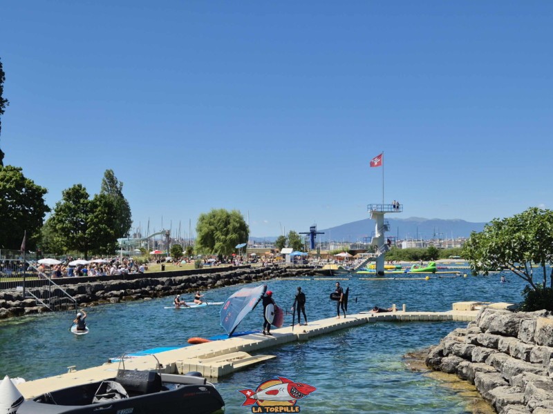 Ponton. Tropical Corner, Cologny, rive gauche rade de Genève.