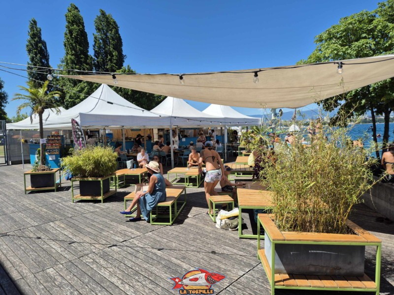 Buvette. Tropical Corner, Cologny, rive gauche rade de Genève.