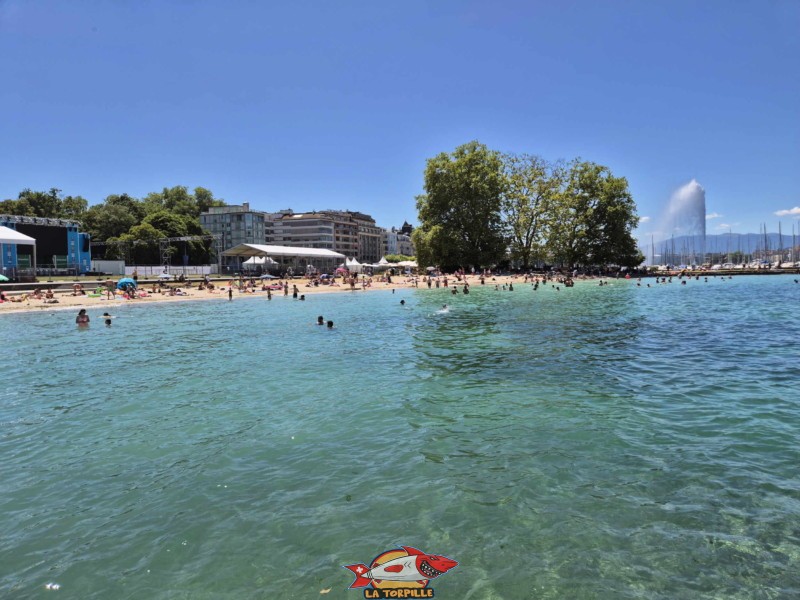 Baby-Plage, Zone de baignade, Eaux-Vives, Genève.