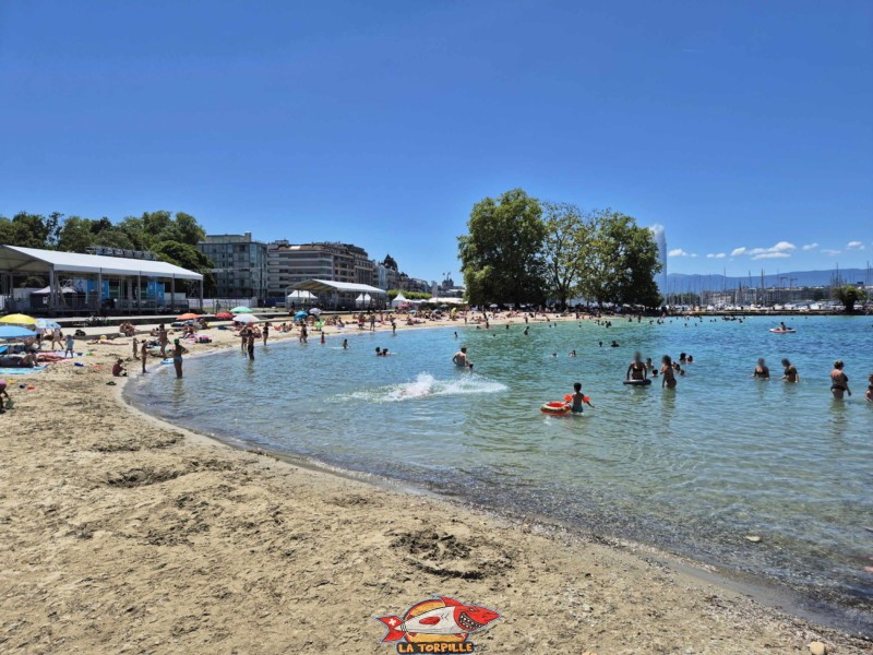 Baby-Plage, le long du quai Gustave-Ador. Quartier des Eaux-Vives.