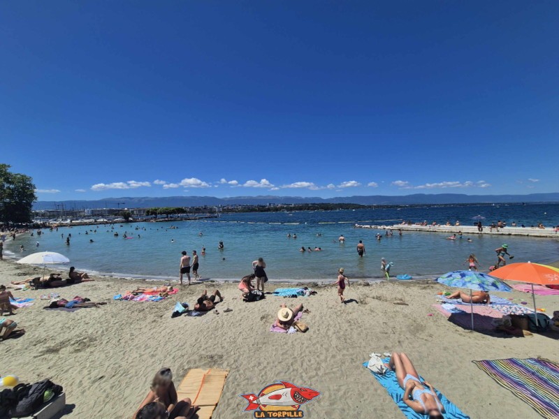 Baby-Plage, le long du quai Gustave-Ador. Quartier des Eaux-Vives.