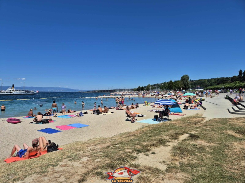 Baby-Plage, le long du quai Gustave-Ador. Quartier des Eaux-Vives.