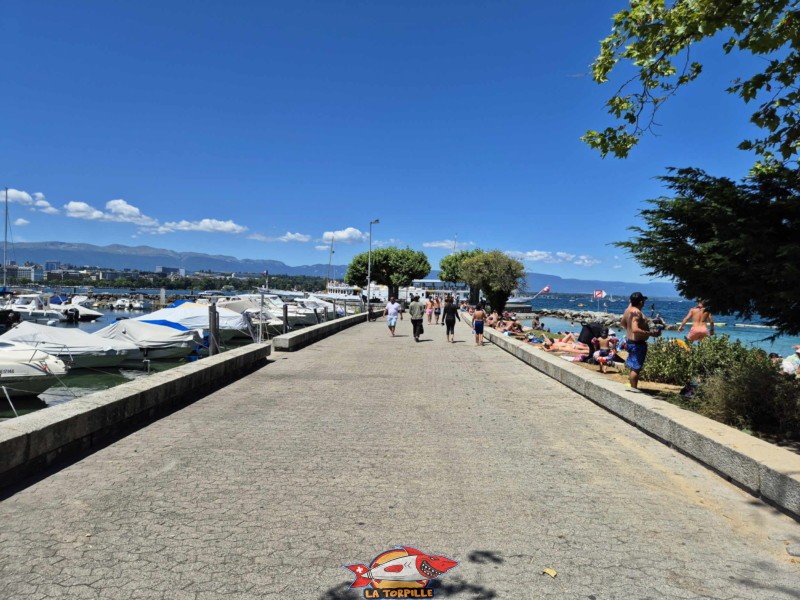 photos de la jetée depuis la quai Gustave-Ador jusqu'au débarcadère CGN des Eaux-Vives.