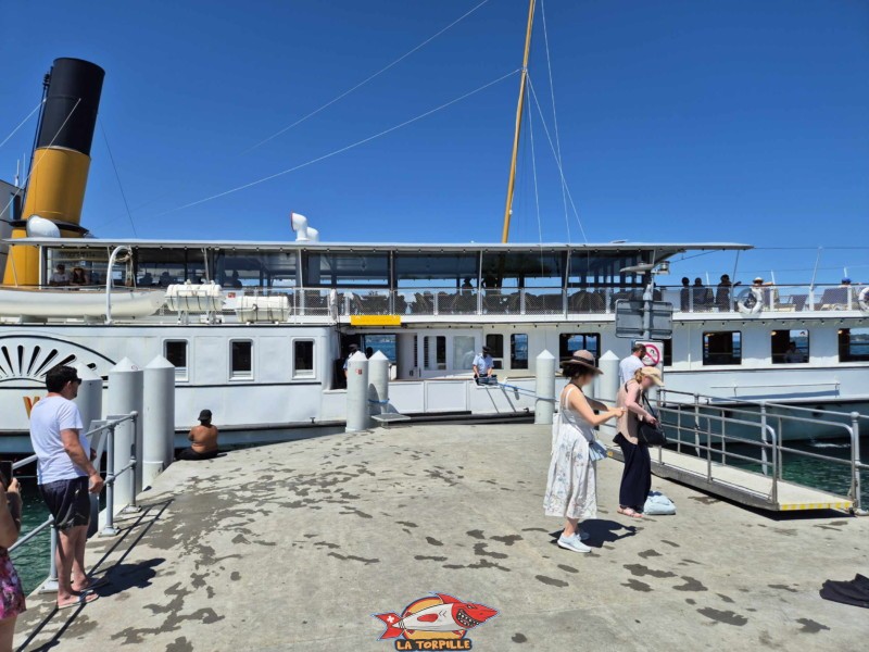 photos de la jetée depuis la quai Gustave-Ador jusqu'au débarcadère CGN des Eaux-Vives.