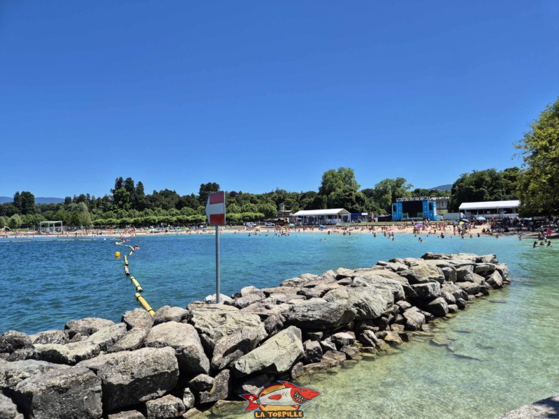 Baby-Plage, Zone de baignade, Eaux-Vives, Genève. La zone de baignade de Baby-Plage depuis le débarcadère des Eaux-Vives. Baby-Plage, Zone de baignade, Eaux-Vives, Genève. La zone de baignade de Baby-Plage depuis le débarcadère des Eaux-Vives.