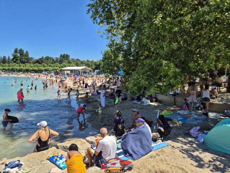 Baby-Plage au niveau de la partie ombragée de la plage. Genève, Eaux-Vives.