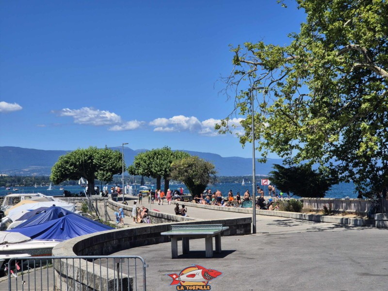 photos de la jetée depuis la quai Gustave-Ador jusqu'au débarcadère CGN des Eaux-Vives.