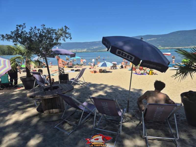 Buvette. Plage et base nautique, les Vikings, Yvonand, lac de Neuchâtel.