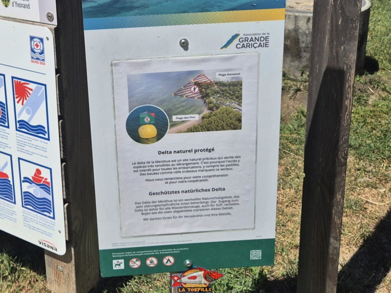 La zone interdite d'accès à l'est de la plage des Pins.