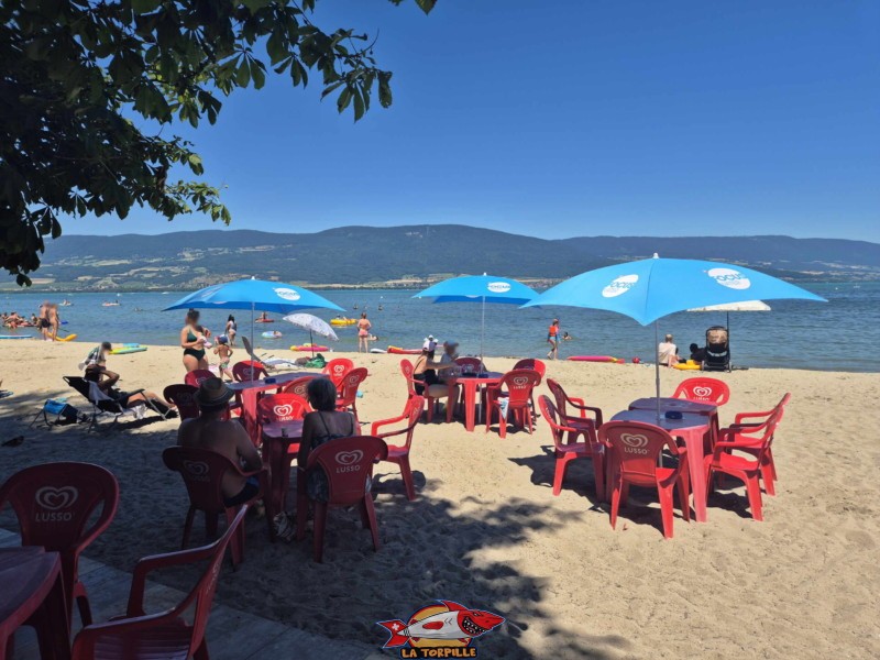 Buvette, plage des Pins, Yvonand.