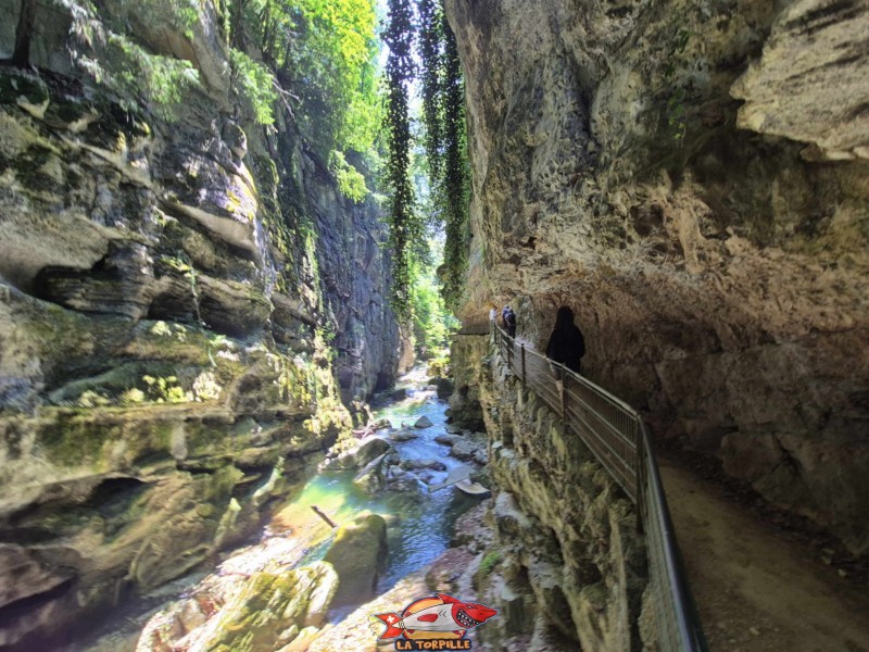 La partie terminale des gorges du Taubenloch, tout près de la ville de Bienne.