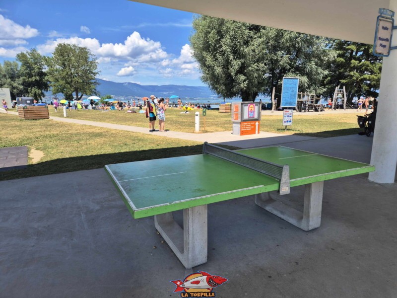 La table de ping-pong, nouvelle plage d'estavayer-le-lac, canton de Fribourg, lac de neuchâtel