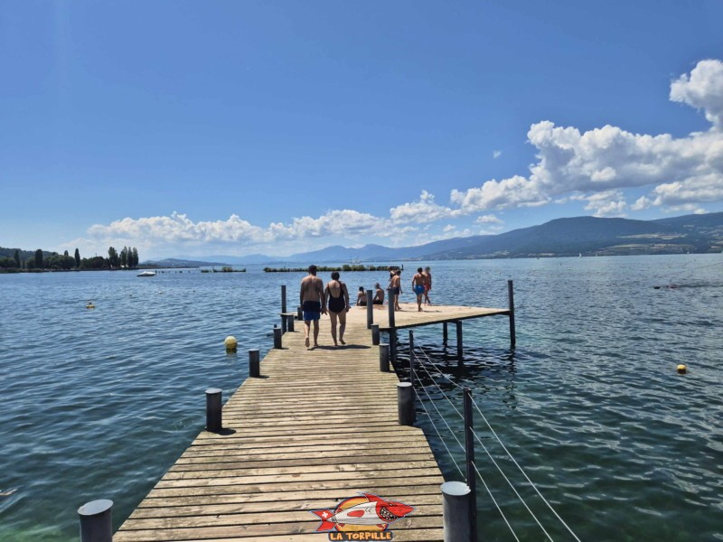 ponton, nouvelle plage d'estavayer-le-lac, canton de Fribourg, lac de neuchâtel