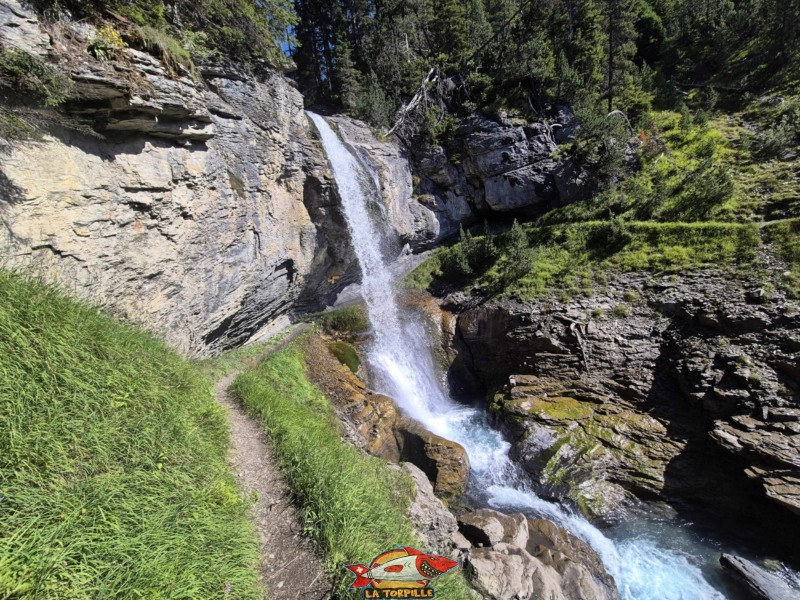 Rive droite. Cascade du Pichiour, chute de la Raspille, Crans-Montana.