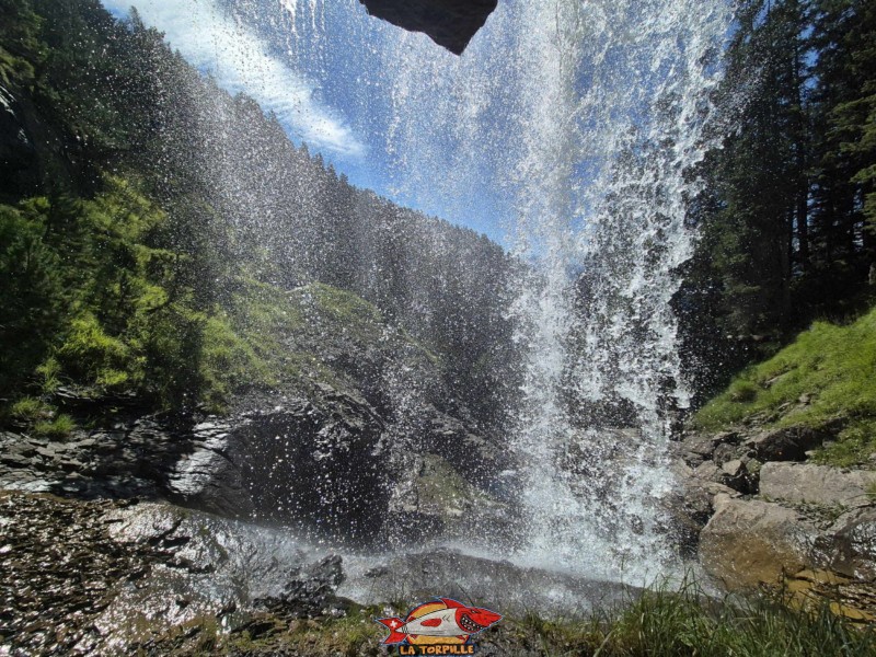 dessous, Cascade du Pichiour, chute de la Raspille, Crans-Montana.