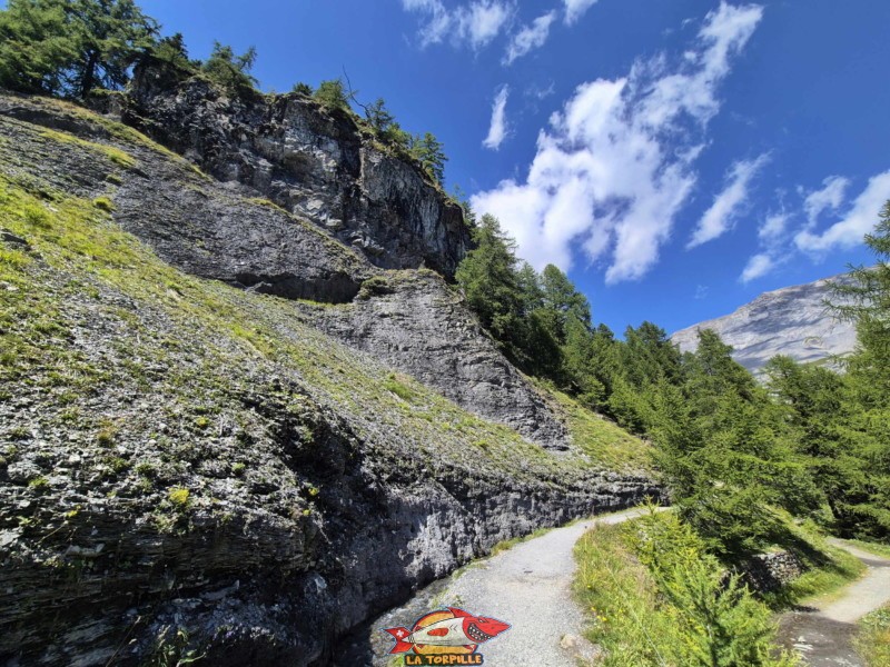 Vallon de la Tièche. Randonnée au bisse du Tsittoret, Crans-Montana, Valais central.