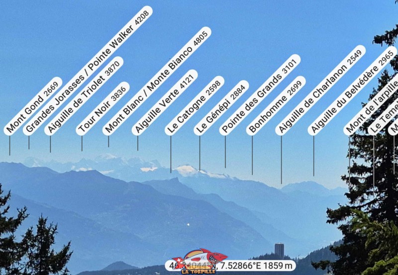 La vue direction sud-ouest sur le Mont Blanc !