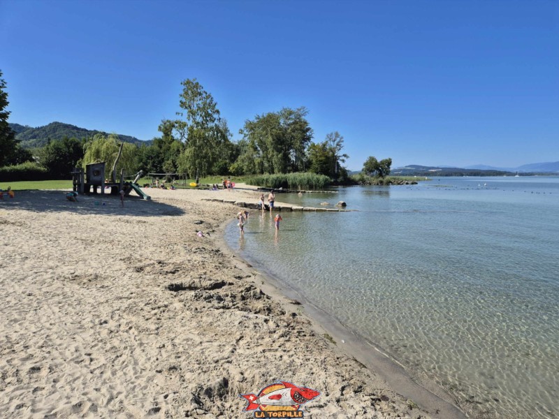 Les photos au niveau du côté est de la plage de Cheyres. Plage de Cheyres, Canton de Fribourg, lac de Neuchâtel.