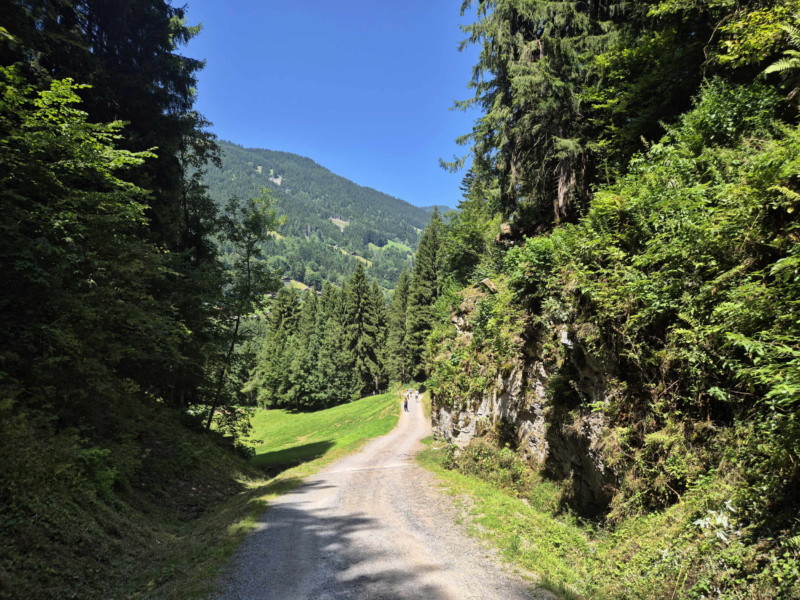 Chemin des Journelles. Balade par la Galerie Défago, Champéry, Val d'Illiez.