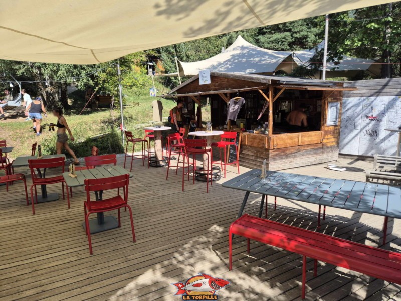Buvette & Réception. Pont Suspendu de Niouc, val d'Anniviers.