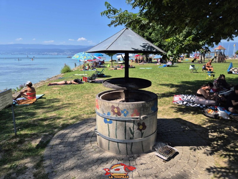 Grills. Plage de Cudrefin, Canton de Vaud, lac de Neuchâtel.