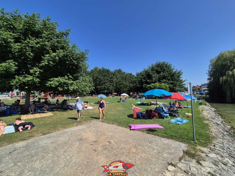 Enrochements ouest. Plage de Cudrefin, Canton de Vaud, lac de Neuchâtel.