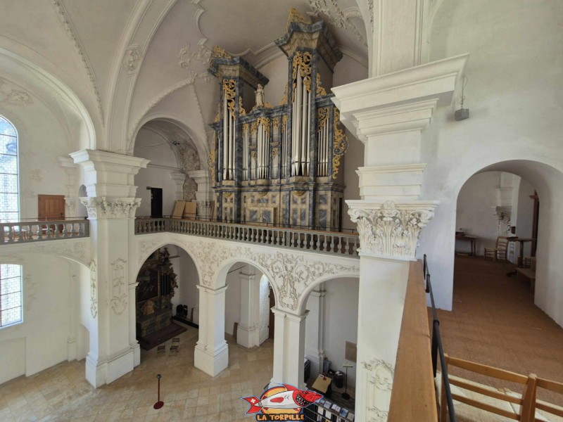 Intérieur. L'orgue de l'abbatiale. Abbatiale. L'abbaye de Bellelay, Commune de Saicourt, Jura bernois.