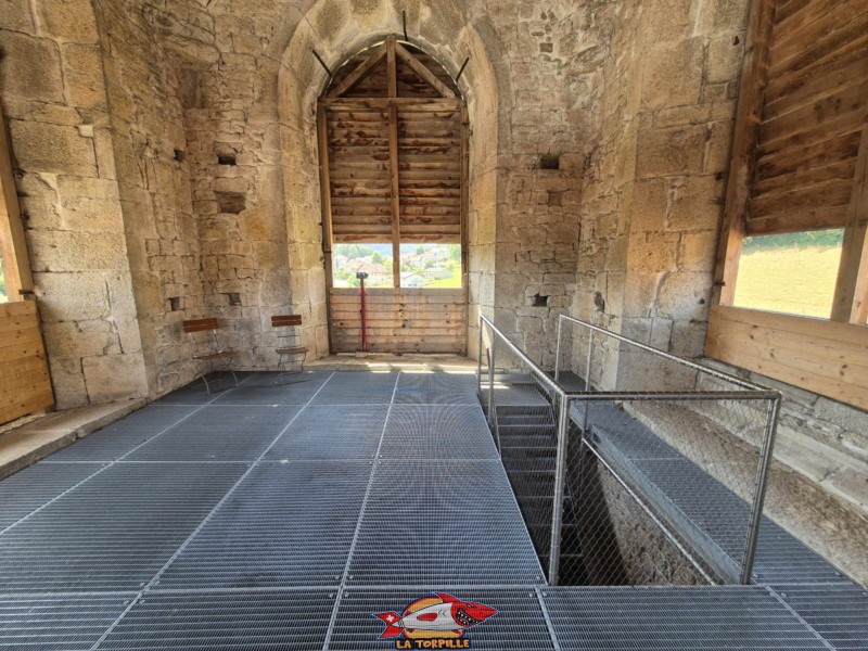 Le sommet de la tour sud. Abbatiale. L'abbaye de Bellelay, Commune de Saicourt, Jura bernois.