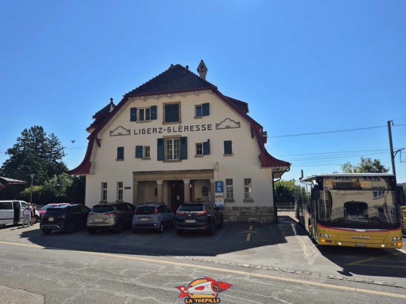 Le bâtiment de l'ancienne gare de Gléresse.