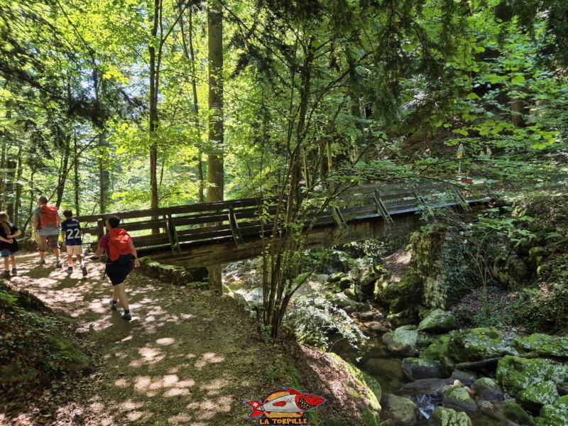 Le parcours du début de la rive gauche jusqu'au premier pont. Gorges de Douanne, région de Bienne, canton de Berne.