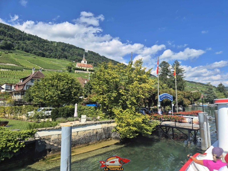 photo du débarcadère de Gléresse depuis le lac.