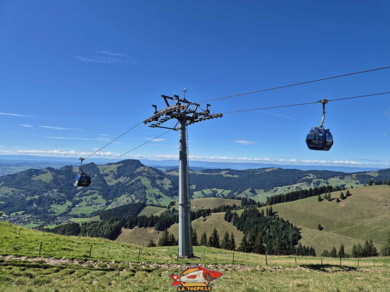 Montée en télécabine.