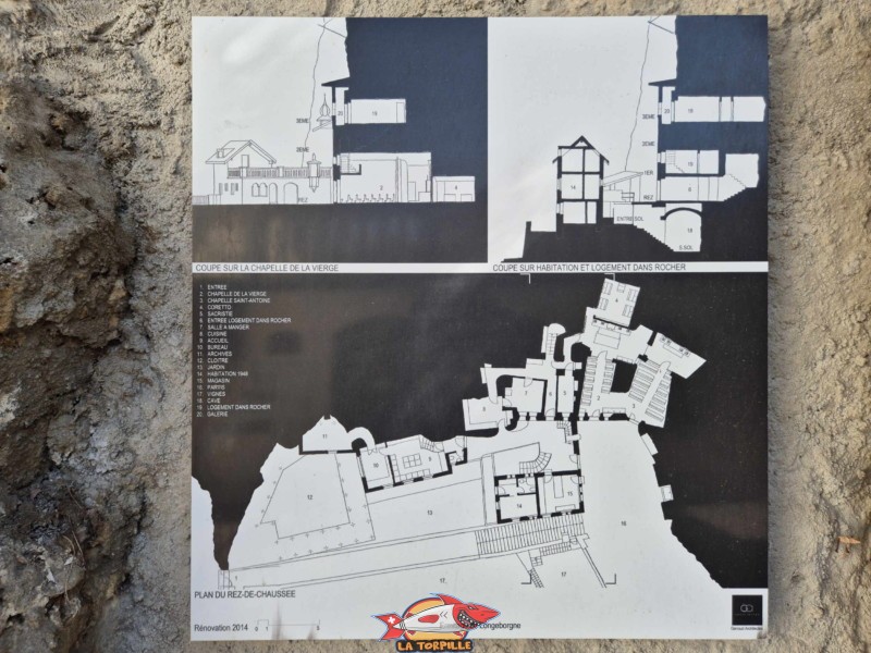 Le plan de l'ermitage de Longeborgne.