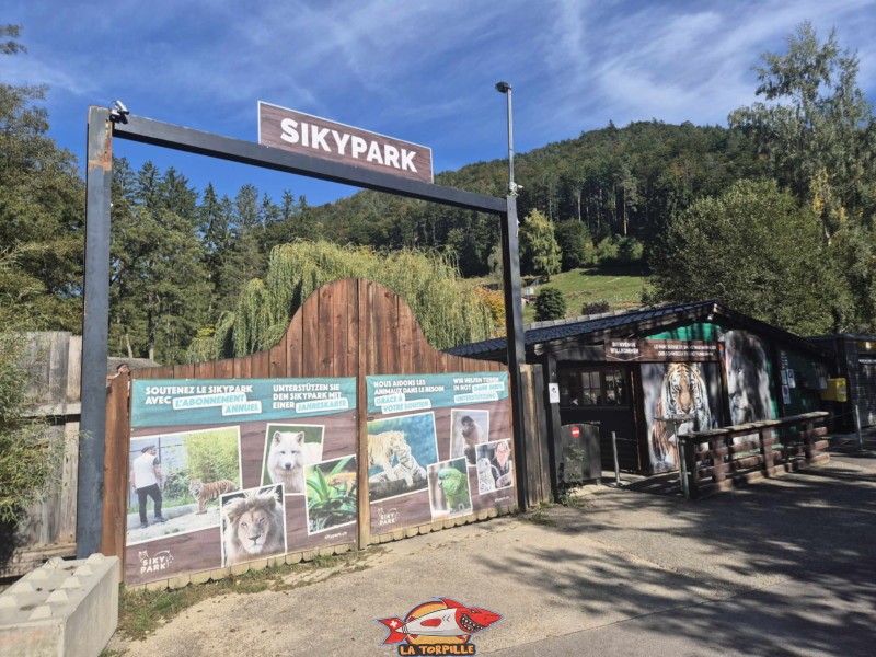 Entrée. Zoo Sikypark, Crémines, Jura bernois.