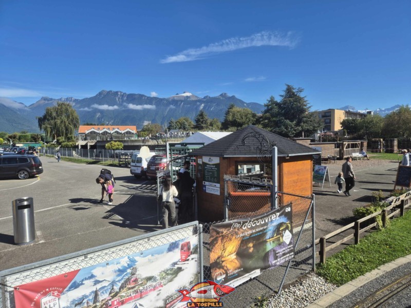Entrée. Swiss Vapeur Parc, Le Bouveret, canton du Valais. Trains miniatures.