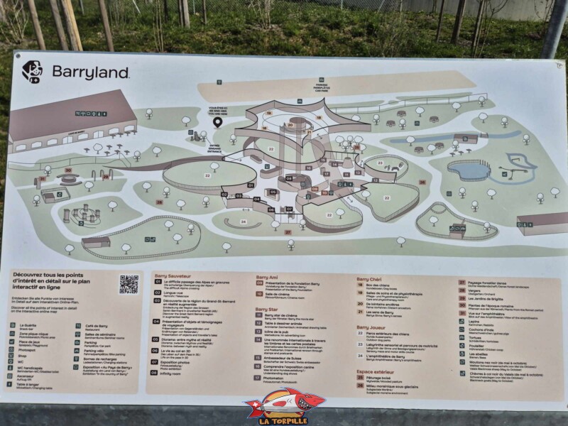 Le plan détaillé du parc Barryland.