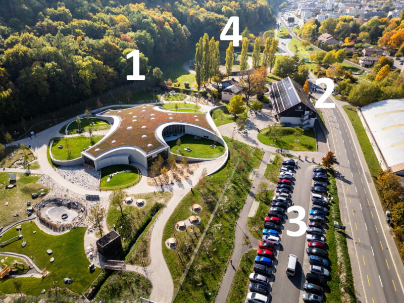 Une vue d'avion du site de Barryland.