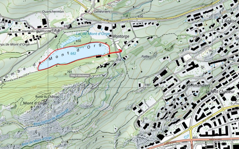 Longueur : 1.3 km ; Dénivelé positif : < 10 m ; Temps : 20 min.