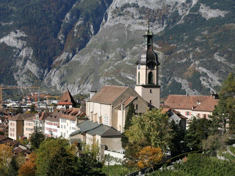 La cathédrale de Coire dans le canton des Grisons à l'est de la Suisse.