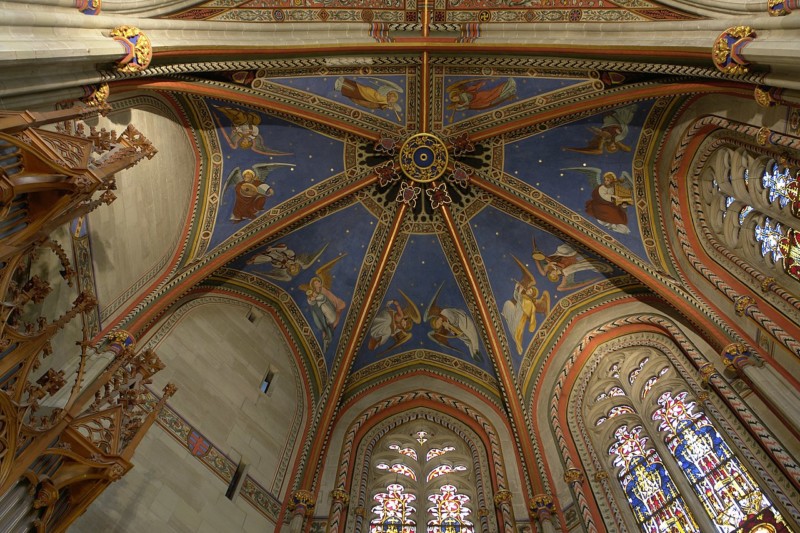Le plafond de la chapelle des Macchabées. cathédrale de genève