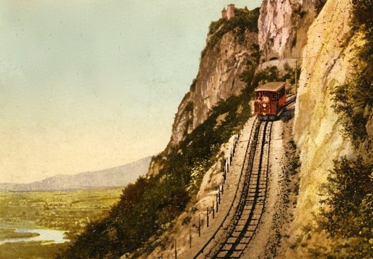 Le funiculaire du Salève aujourd'hui disparu.