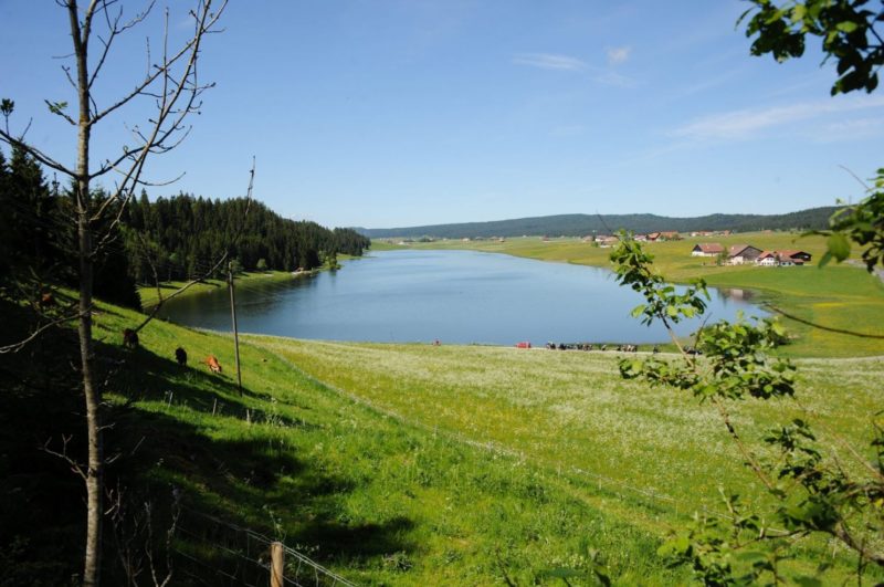 Le lac des Taillère depuis le côté de la Brevine.