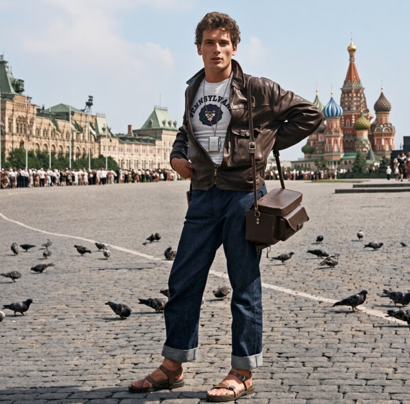 La touchante photo de Léonard Gianadda sur la place Rouge à Moscou en 1957, du temps de l'Union soviétique.