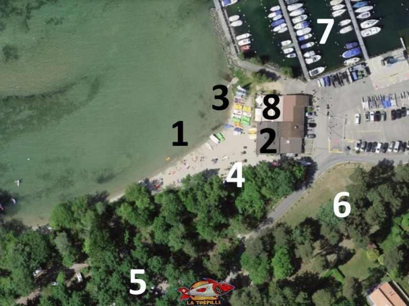 Le plan de la plage des Vikings. Yvonand Le plan de la plage des Vikings. Yvonand