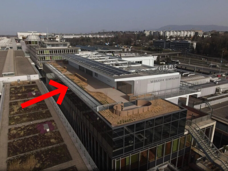 Une vue d'avion de la terrasse qui se trouve dans la commune du Gd-Saconnex. Une vue d'avion de la terrasse qui se trouve dans la commune du Gd-Saconnex.