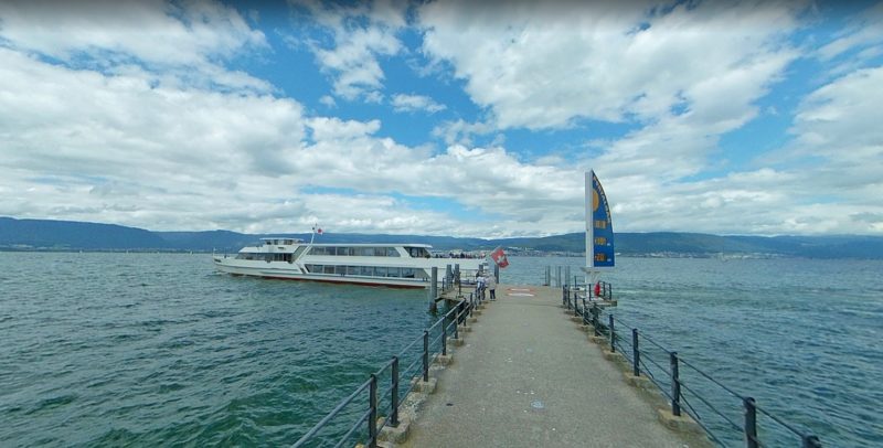 Le débarcadère de Portalban sur le lac de Neuchâtel dans la région de la Broye fribourgeoise