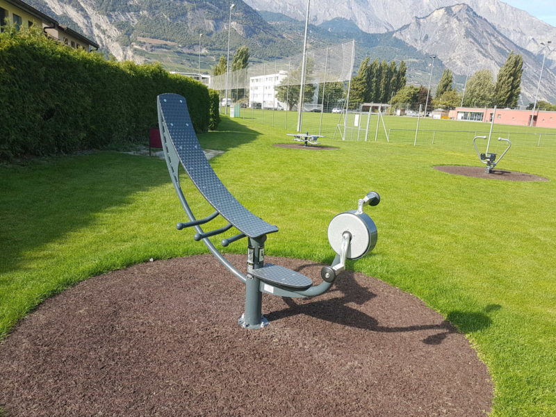 Le fitness d'extérieur de Saxon dans la région de Martigny en Valais